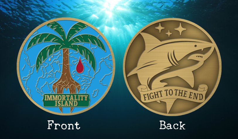 mock up challenge coins Immortality Island