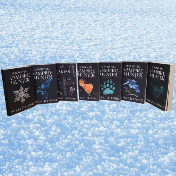 Aurora Sky single paperbacks on snow background